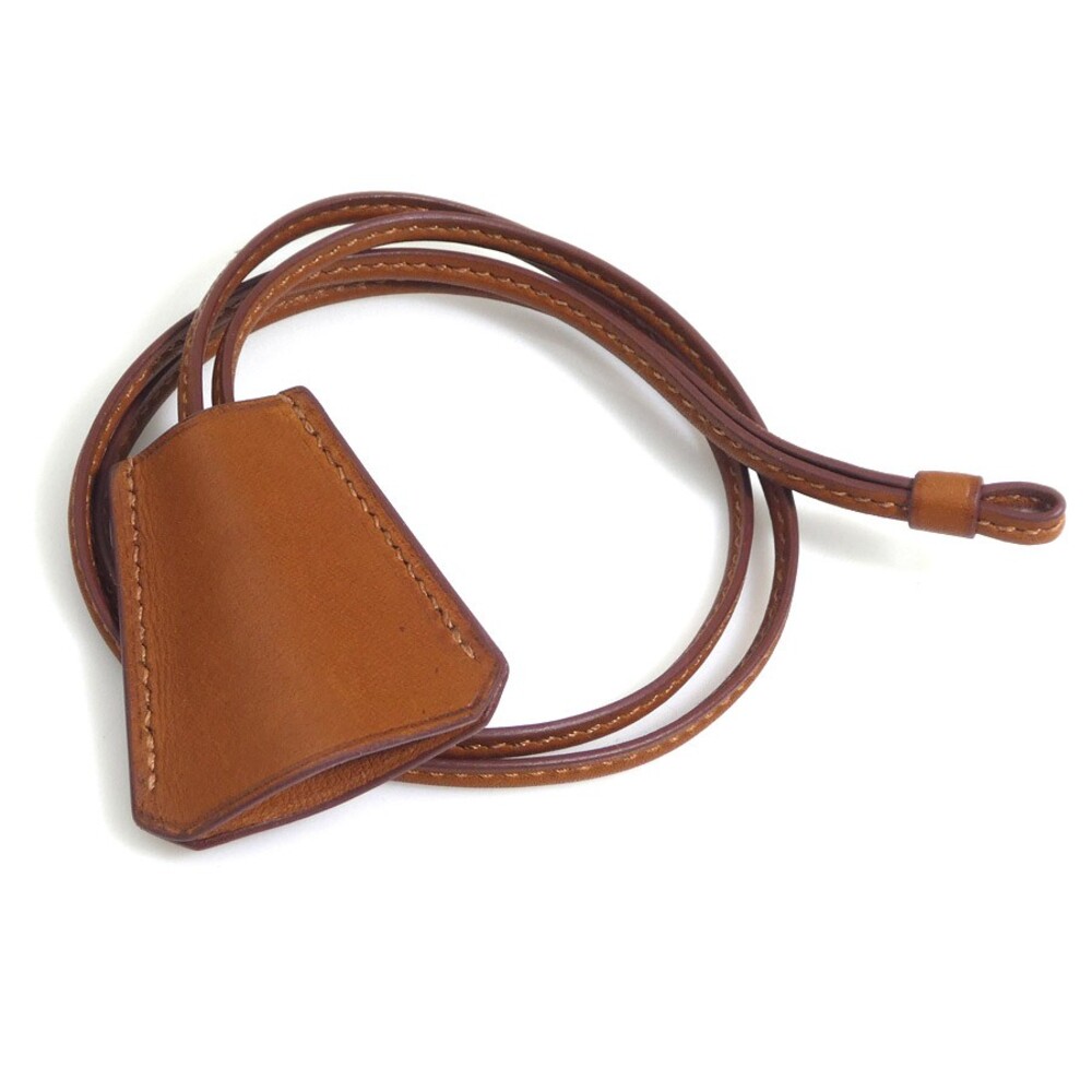 Auth Hermes Clochette Necklace Brown #369961H21B